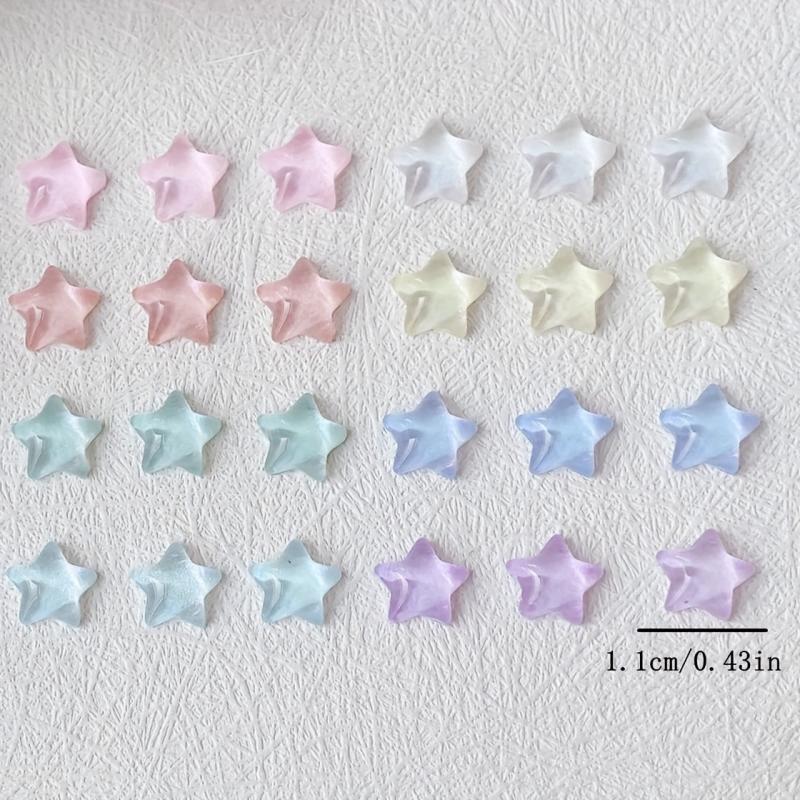3D Nail Charms Star Aurora Mixed Star Resin Stones Gel Polish Rhinestones