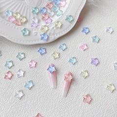 3D Nail Charms Star Aurora Mixed Star Resin Stones Gel Polish Rhinestones