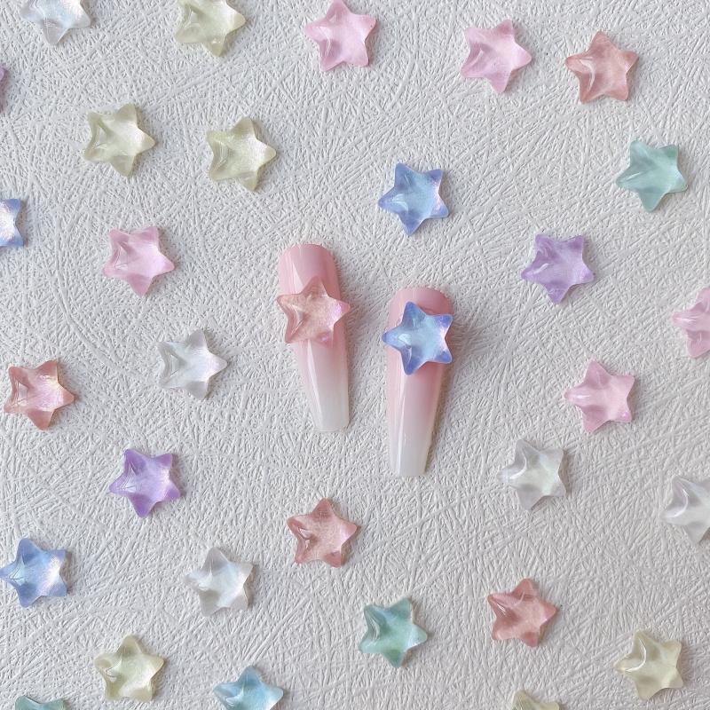 3D Nail Charms Star Aurora Mixed Star Resin Stones Gel Polish Rhinestones