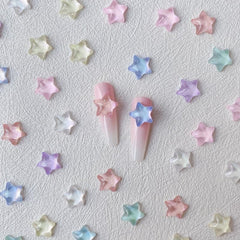 3D Nail Charms Star Aurora Mixed Star Resin Stones Gel Polish Rhinestones
