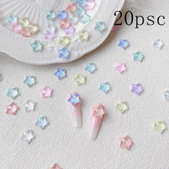 3D Nail Charms Star Aurora Mixed Star Resin Stones Gel Polish Rhinestones