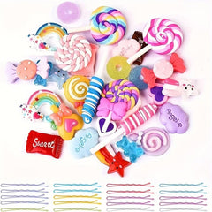 Mixed Slime Charms Hair Pins Nails Kawaii Candy Sweets Lollipop Embellishments