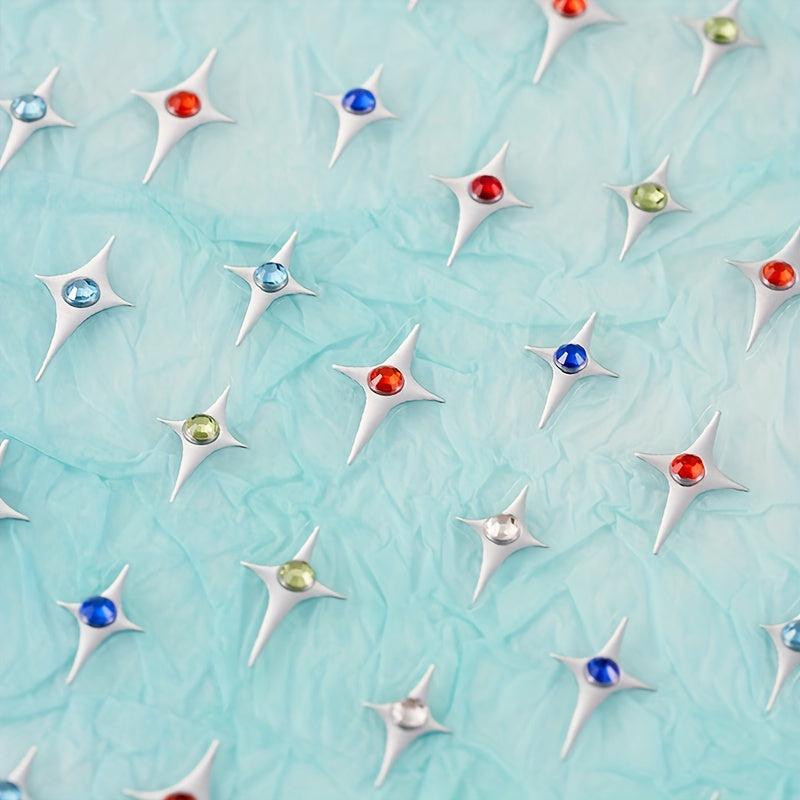 3pcs 5D Embossed Nail Art Stickers Star Moon Nail Art Decals