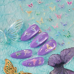 3pcs 5D Embossed Nail Art Stickers Star Moon Nail Art Decals