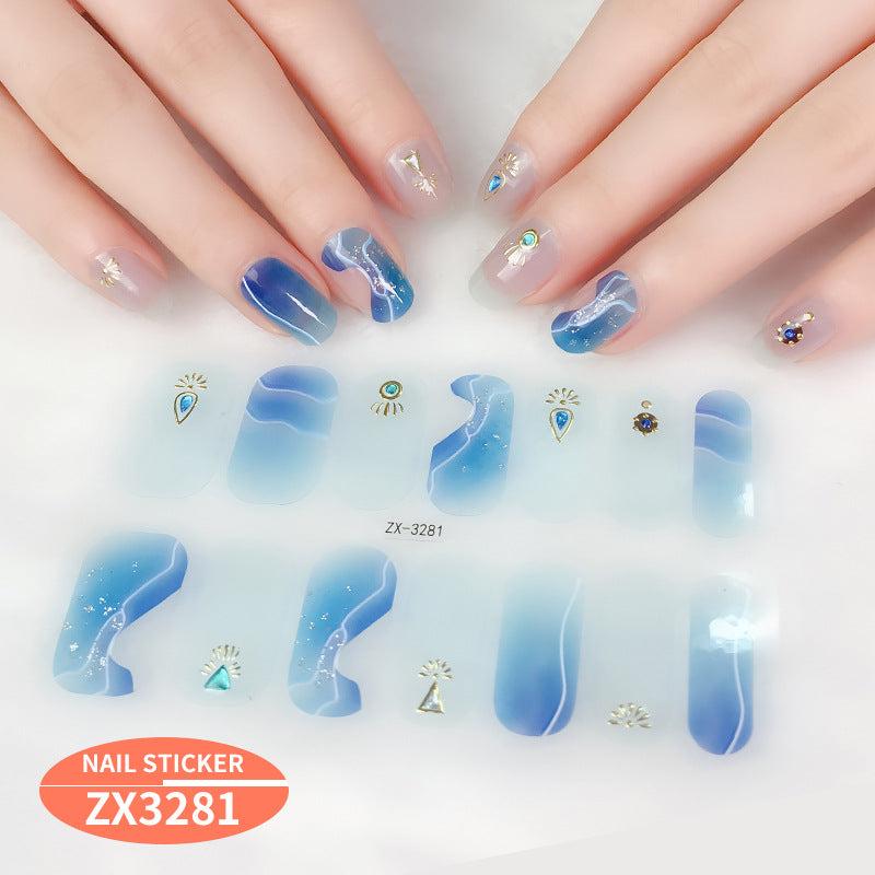 Flower Nail Polish Strips Self Adhesive Gel Nail Decals For Women And Girls