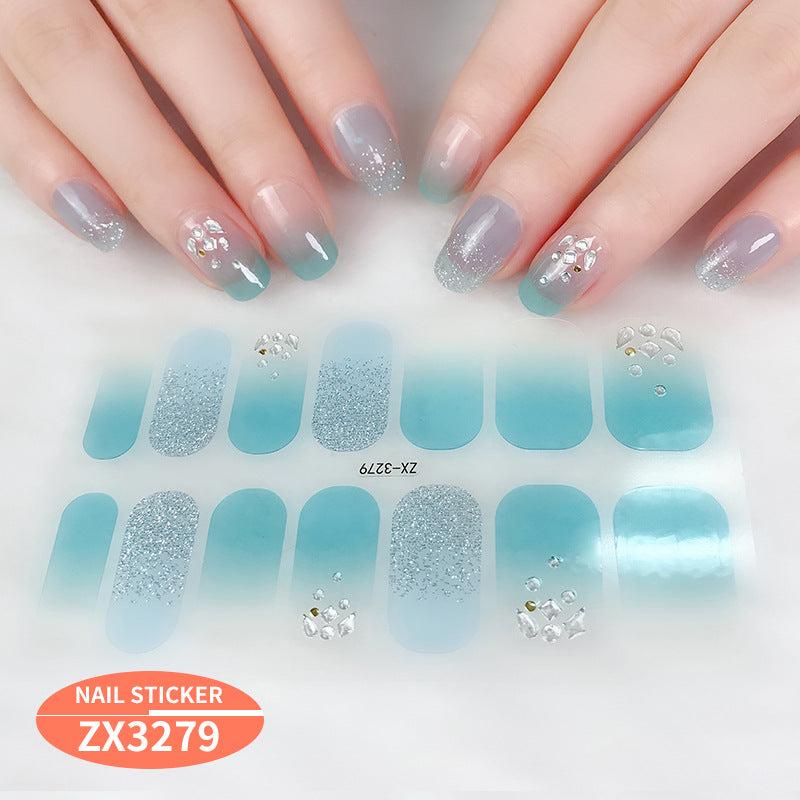 Flower Nail Polish Strips Self Adhesive Gel Nail Decals For Women And Girls