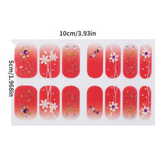Flower Nail Polish Strips Self Adhesive Gel Nail Decals For Women And Girls