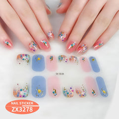 Flower Nail Polish Strips Self Adhesive Gel Nail Decals For Women And Girls