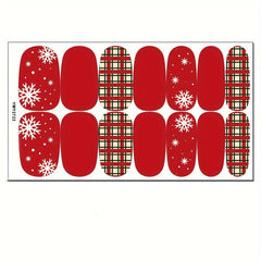 Xmas Nail Polish Stickers + File Snowflake Snowman Santa Christmas Tree