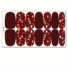 Xmas Nail Polish Stickers + File Snowflake Snowman Santa Christmas Tree