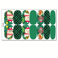 Xmas Nail Polish Stickers + File Snowflake Snowman Santa Christmas Tree