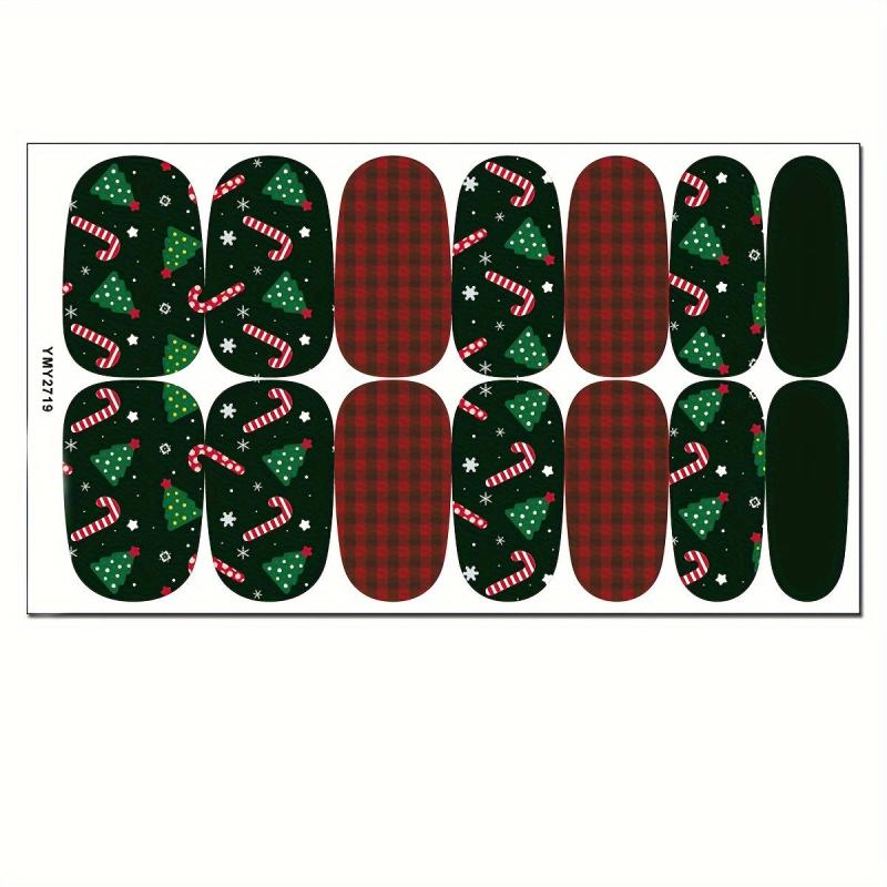 Xmas Nail Polish Stickers + File Snowflake Snowman Santa Christmas Tree