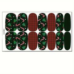 Xmas Nail Polish Stickers + File Snowflake Snowman Santa Christmas Tree
