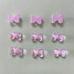 10 pcs 3D Cartoon Bow Nail Charms Transparent Nail Art Decoration