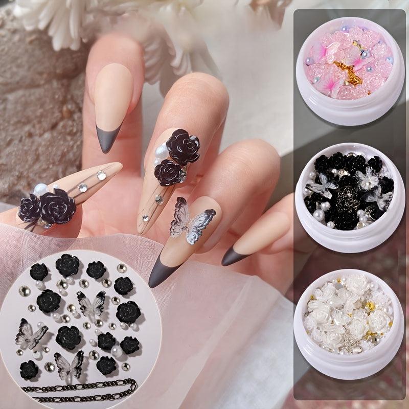 3D Nail Charms Butterfly Shapes Rhinestones for Acrylic Nails
