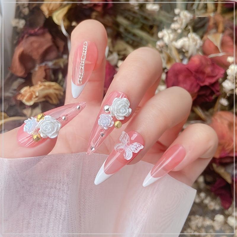 3D Nail Charms Butterfly Shapes Rhinestones for Acrylic Nails