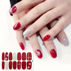 Christmas Nail Polish Stickers Snowflake Tree Santa Claus Gel Strips