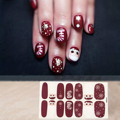 Christmas Nail Polish Stickers Snowflake Tree Santa Claus Gel Strips