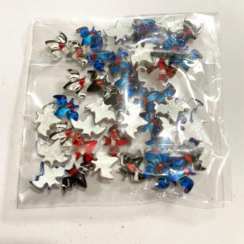 50pcs Halloween Bat Flat Back Nail Art Rhinestones Resin Nail Art Supplies