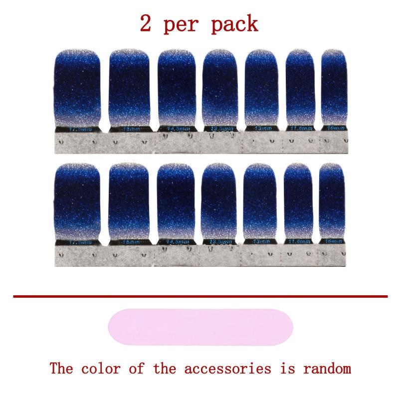 Y2K Gradient Glitter Nail Polish Stickers Self Adhesive Manicure Decal Strips