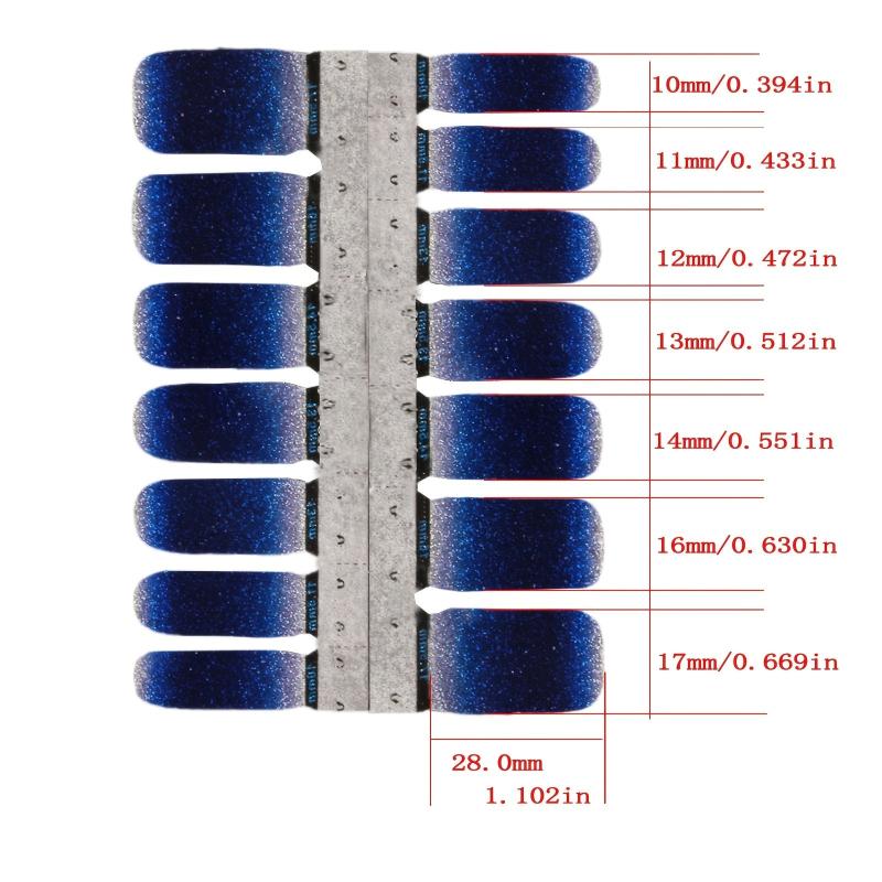 Y2K Gradient Glitter Nail Polish Stickers Self Adhesive Manicure Decal Strips