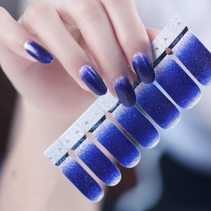 Y2K Gradient Glitter Nail Polish Stickers Self Adhesive Manicure Decal Strips