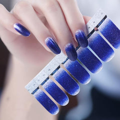 Y2K Gradient Glitter Nail Polish Stickers Self Adhesive Manicure Decal Strips