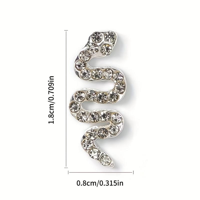 10pcs Snake Nail Charms 3D Nail Rhinestone Crystal Gem Charms For Nails