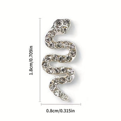 10pcs Snake Nail Charms 3D Nail Rhinestone Crystal Gem Charms For Nails