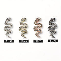 10pcs Snake Nail Charms 3D Nail Rhinestone Crystal Gem Charms For Nails