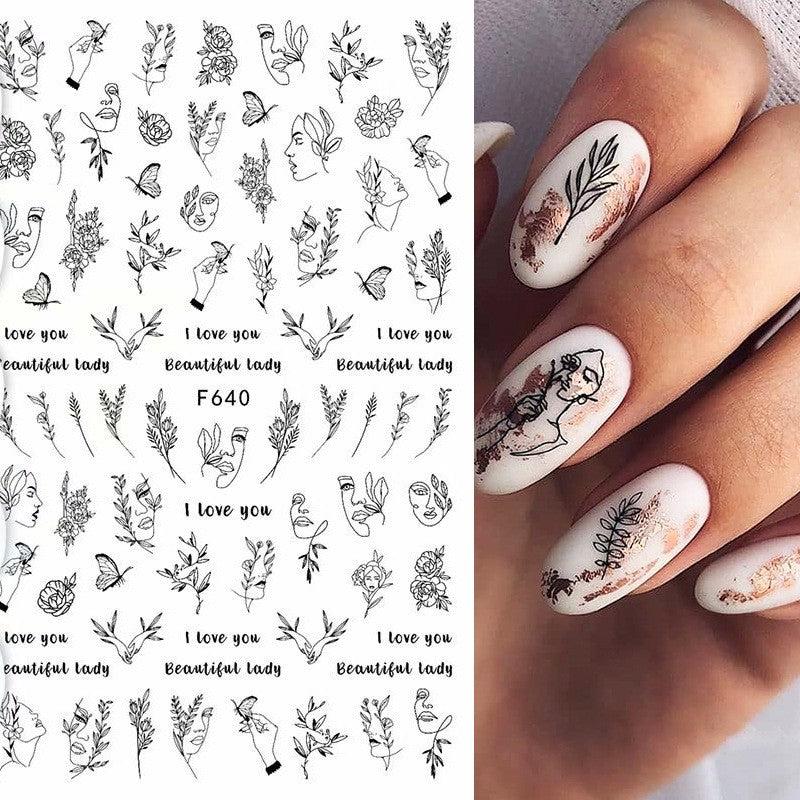Heart Love Nail Art Stickers Self Adhesive Decals for DIY Nail Salons