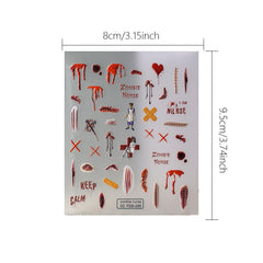 5D Horror Nurse Nail Stickers Self Adhesive Nail Decoration