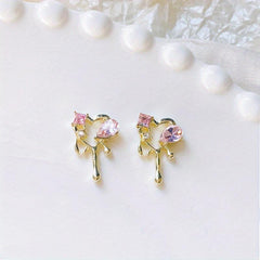 5pcs Hollow Silver Melting Heart Stud Nail Art Stickers For Women