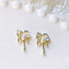 5pcs Hollow Silver Melting Heart Stud Nail Art Stickers For Women
