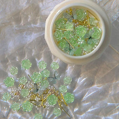 3D Camellia Butterfly Acrylic Nail Art Charms Resin Rhinestones Mixed Gems
