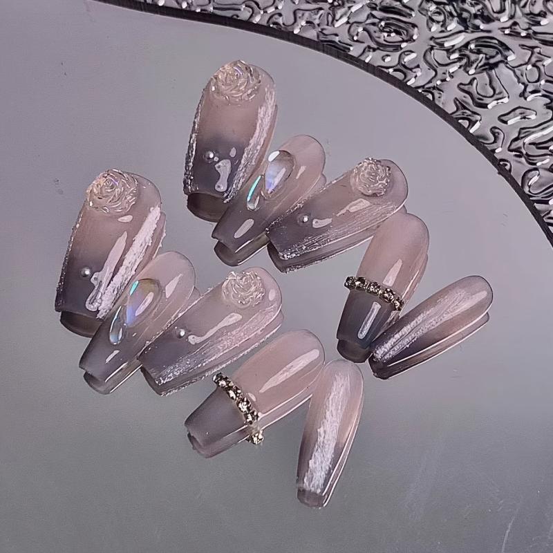 3D Camellia Butterfly Acrylic Nail Art Charms Resin Rhinestones Mixed Gems