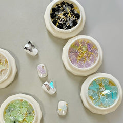 3D Camellia Butterfly Acrylic Nail Art Charms Resin Rhinestones Mixed Gems