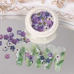 Wood Pulp Flower Charms for DIY Spring Nail Art Decoration