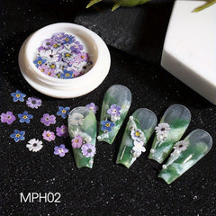 Wood Pulp Flower Charms for DIY Spring Nail Art Decoration