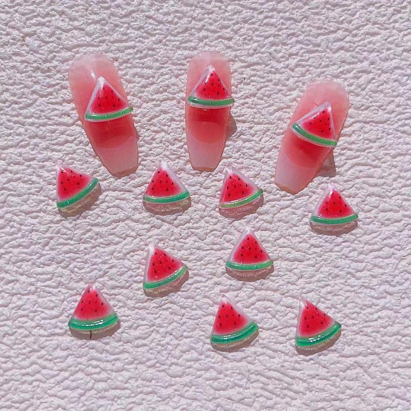 10 Pcs 3D Strawberries Nail Accessory Nail Charms For DIY