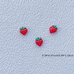 10 Pcs 3D Strawberries Nail Accessory Nail Charms For DIY
