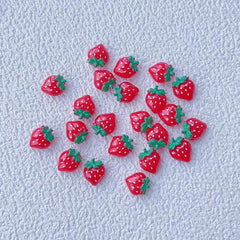 10 Pcs 3D Strawberries Nail Accessory Nail Charms For DIY