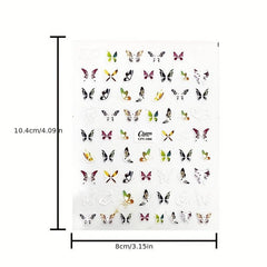 5D Embossed Rose Butterfly Nail Art Stickers Self Adhesive Nail Art Supplies