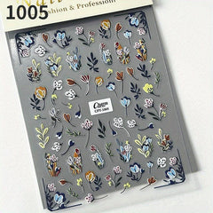 5D Embossed Rose Butterfly Nail Art Stickers Self Adhesive Nail Art Supplies