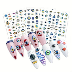 Evil Eye Nail Art Stickers Decals 3D Self Adhesive Witch Nail Decals