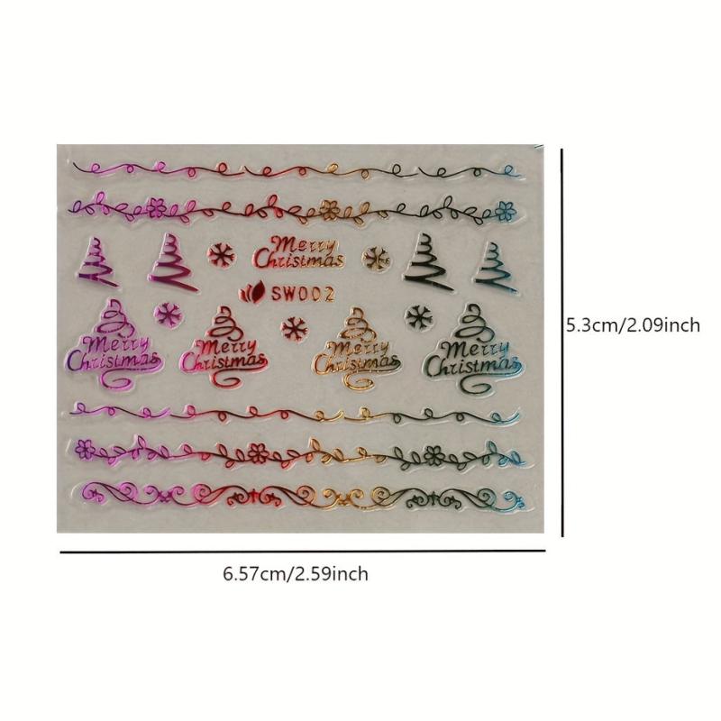 3D Christmas Laser Snowflake Nail Art Stickers