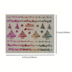 3D Christmas Laser Snowflake Nail Art Stickers