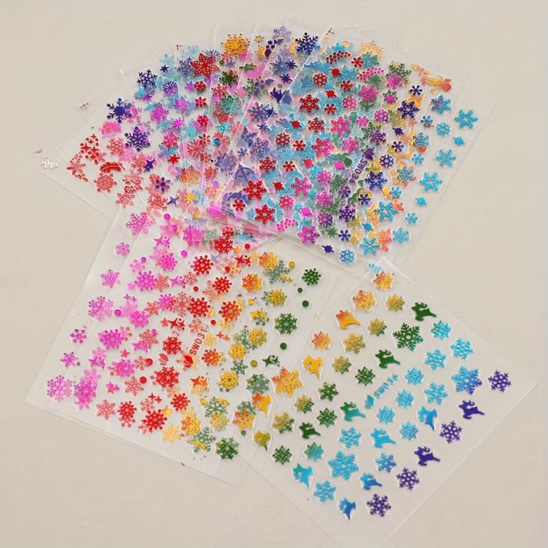 3D Christmas Laser Snowflake Nail Art Stickers