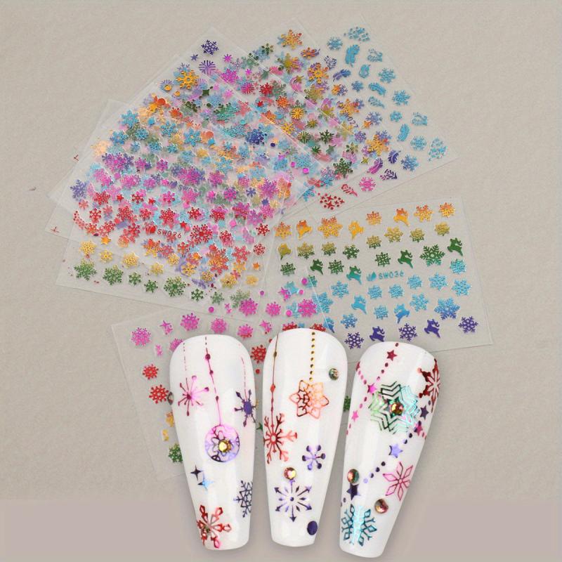 3D Christmas Laser Snowflake Nail Art Stickers