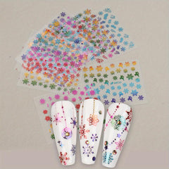 3D Christmas Laser Snowflake Nail Art Stickers